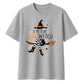 Bad witch striped boots graphic Halloween Oversized t-shirt