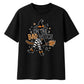 Bad witch striped boots graphic Halloween Oversized t-shirt