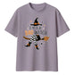 Bad witch striped boots graphic Halloween Oversized t-shirt