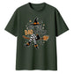 Bad witch striped boots graphic Halloween Oversized t-shirt