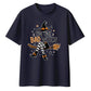 Bad witch striped boots graphic Halloween Oversized t-shirt