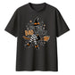 Bad witch striped boots graphic Halloween Oversized t-shirt