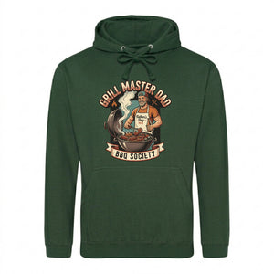 Fathers Day Gift UK - BBQ Grill Dad Society Classic Badge Father's Day Hoodie - Best Dad Ever Fathers Day 2026