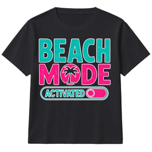 Beach Mode Activated Palm Slogan Summer Kids T-Shirt