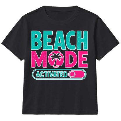 Beach Mode Activated Palm Slogan Summer Kids T-Shirt