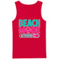 Beach Mode Activated Tropical Palm Tree Slogan Men Tank Top