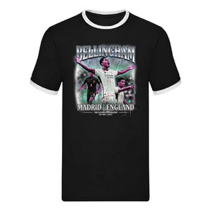 Bellingham Madrid England Golden Gen Football Ringer T-Shirt
