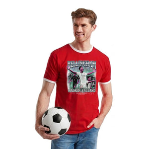 Bellingham Madrid England Golden Gen Football Ringer T-Shirt
