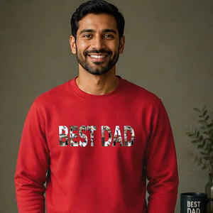 Best Dad Bold Photo Letter Fill Father's Day Sweatshirt