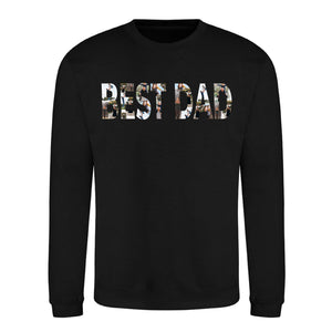 Best Dad Bold Photo Letter Fill Father's Day Sweatshirt