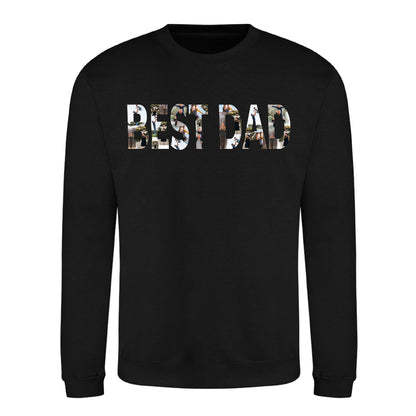 Best Dad Bold Photo Letter Fill Father's Day Sweatshirt