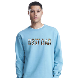 Best Dad Bold Photo Letter Fill Father's Day Sweatshirt
