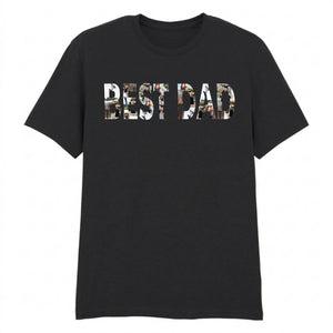 Best Dad Photo Letter Style Cool Tee Father Day T-Shirt