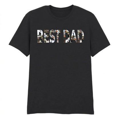 Best Dad Photo Letter Style Cool Tee Father Day T-Shirt