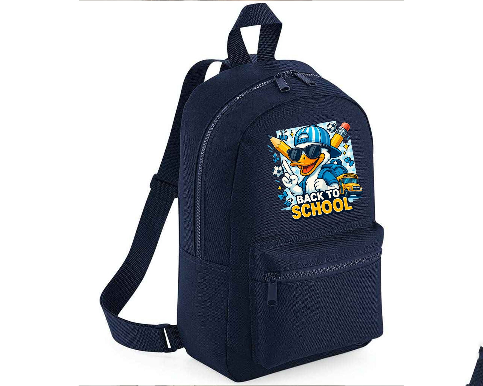 Back To School Kids Backpack, Funny & Cute Duck Printed Bag For Boys And Girls, Perfect Padded Back Panel Bag M8483