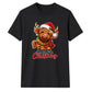 Cute fluffy highland cow winter Christmas Unisex T-Shirt