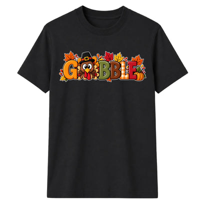 Fall GOBBLE turkey block text Thanksgiving Unisex T-Shirt