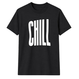Minimalist Elongated Chill Typo Print Unisex T-Shirt