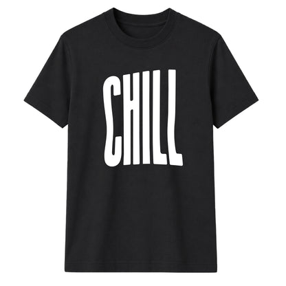 Minimalist Elongated Chill Typo Print Unisex T-Shirt