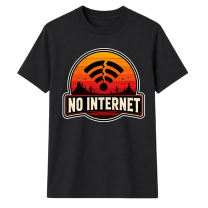 Retro Desert Sunset No Internet Graphic Unisex T-Shirt