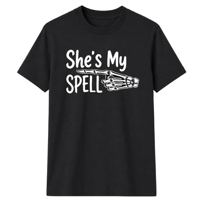 Skeleton hand spell quote graphic Halloween Unisex t-shirt