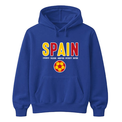 Bold Block Text Spain Football Tournament Hoodie