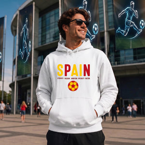 Bold Block Text Spain Football Tournament Hoodie