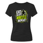 Bold Eat Sleep Wrestle Repeat Top Wrestling ladies fit t-shirt