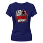 Bold Eat Sleep Wrestle Repeat Top Wrestling ladies fit t-shirt