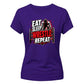 Bold Eat Sleep Wrestle Repeat Top Wrestling ladies fit t-shirt