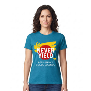 Bold Never Yield Persistence Quote Graphic Unisex T-Shirt