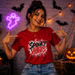 Bold spooky vibes dripping text Halloween ladies t-shirt