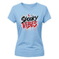 Bold spooky vibes dripping text Halloween ladies t-shirt