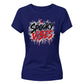 Bold spooky vibes dripping text Halloween ladies t-shirt
