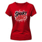 Bold spooky vibes dripping text Halloween ladies t-shirt