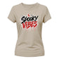 Bold spooky vibes dripping text Halloween ladies t-shirt