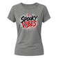 Bold spooky vibes dripping text Halloween ladies t-shirt