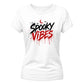 Bold spooky vibes dripping text Halloween ladies t-shirt