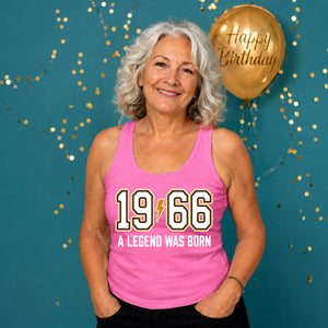 60th Birthday Gift Tank Top Ladies 1966 A Legend Was Born