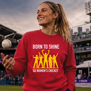 unisex sweatshirt South Africa T20 Womens World Cup Tee Shirt Born To Shine SA Women Cricket