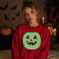 Bright circular pumpkin Glow in the Dark Unisex Sweatshirt