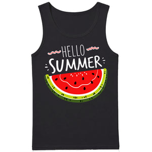 Bright Colourful Watermelon Hello Summer Print Men Tank Top