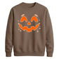 Bright Glowing Pumpkin Face Halloween Unisex Sweatshirt