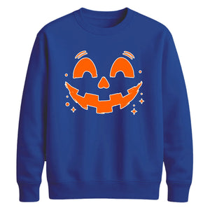 Bright Glowing Pumpkin Face Halloween Unisex Sweatshirt