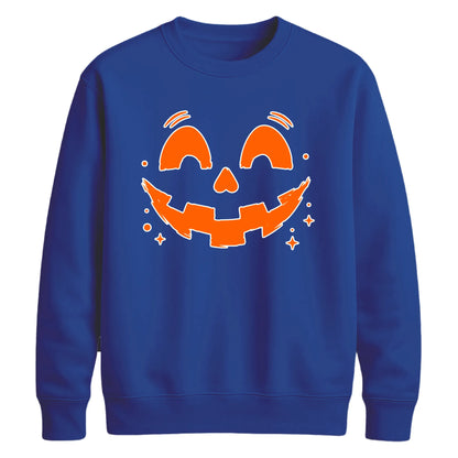 Bright Glowing Pumpkin Face Halloween Unisex Sweatshirt