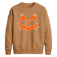 Bright Glowing Pumpkin Face Halloween Unisex Sweatshirt