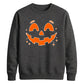 Bright Glowing Pumpkin Face Halloween Unisex Sweatshirt