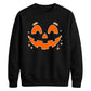 Bright Glowing Pumpkin Face Halloween Unisex Sweatshirt