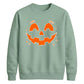 Bright Glowing Pumpkin Face Halloween Unisex Sweatshirt