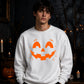 Bright Glowing Pumpkin Face Halloween Unisex Sweatshirt